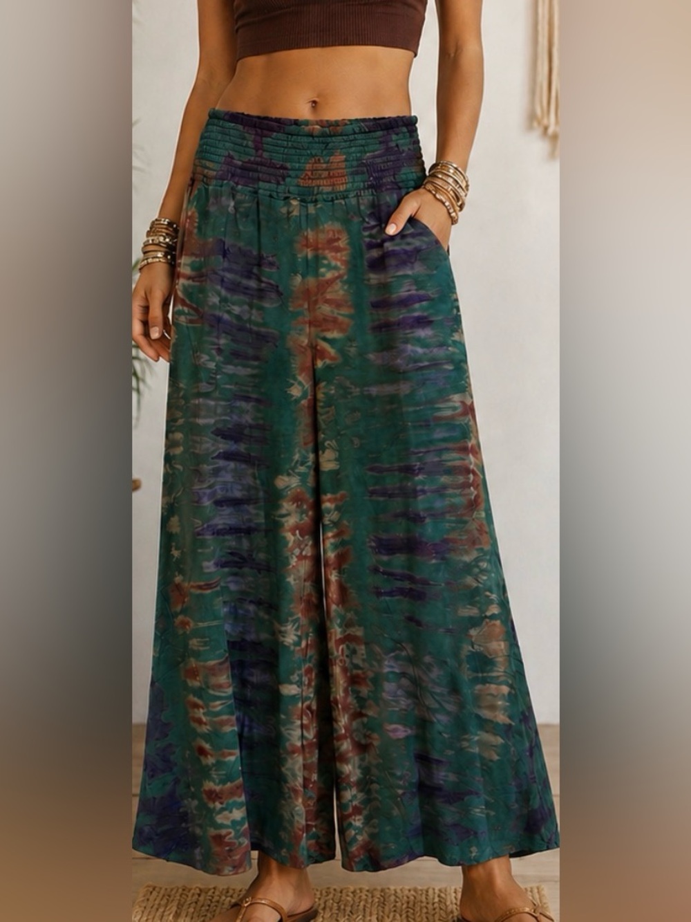 Jaded Gypsy tie dye wide leg boho pants - Size S/M - NWT